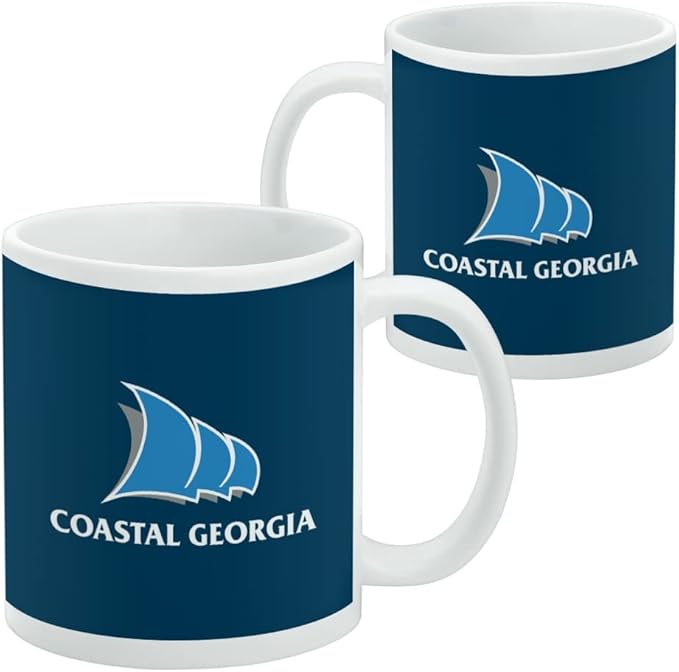 College of Coastal Georgia Primary Logo Ceramic Coffee Mug, Novelty Gift Mugs for Coffee, Tea and Hot Drinks, 11oz, White