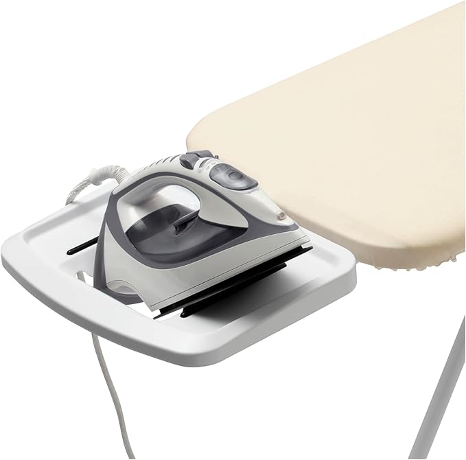 Brabantia - Ironing Board B – Solid Steam Iron Rest – Adjustable Height – Non-Slip Rubber Feet – 100% Fairtrade Cotton Cover with Foam Padding – Foldable – Soothing Sea – Size B (49 x 15 in)