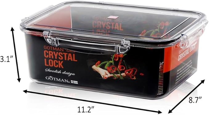 Airtight Food Storage Container With Lid (101.4 oz, With Removable Drain Tray)-BPA-Free | Dishwasher, Microwave & Freezer Safe | Leak-Proof Lids | Kimchi Storage Container | Fresher Food