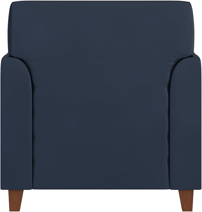 Flash Furniture Hercules Diplomat Series LeatherSoft Upholstered Side Reception Chair, Lobby Chair with Cushions and Flared Arms, Navy