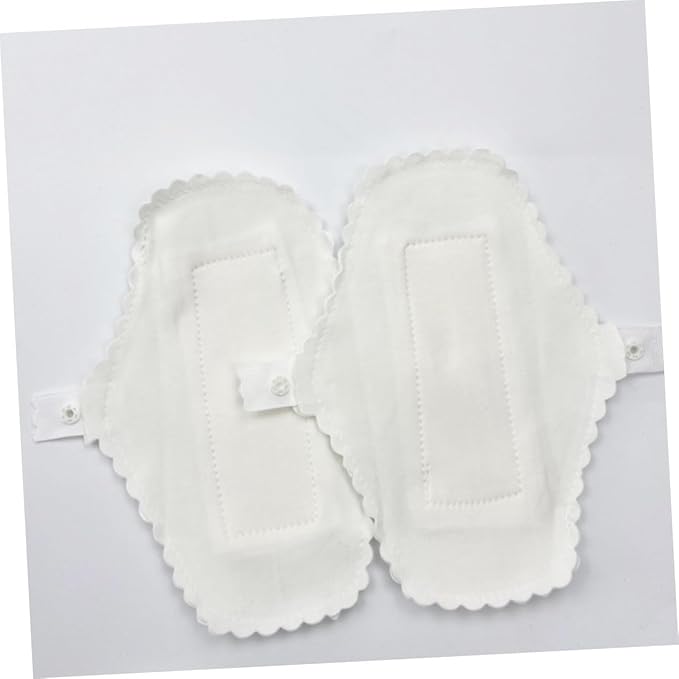 3pcs Reusable Cloth Menstrual Pads Washable Cotton Sanitary Towels with Button Fastening Soft Liners for Women Travel and Daily Use