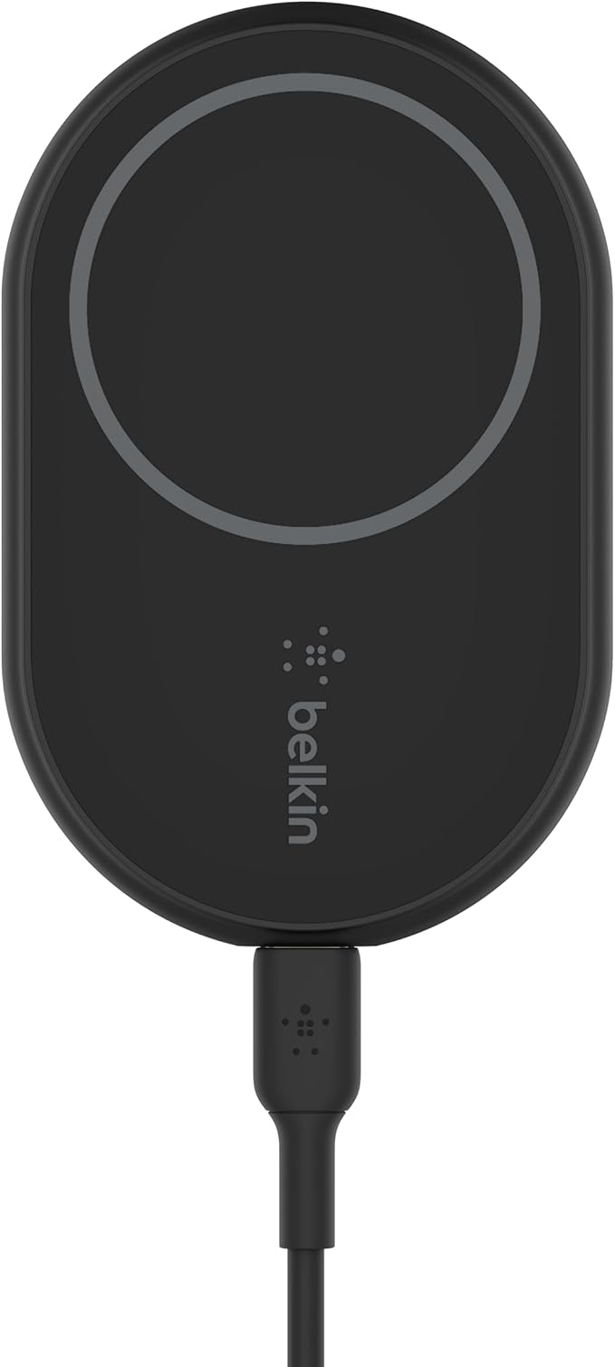 Belkin MagSafe-Compatible Magnetic Wireless Car Charger 10W - Wireless Charger, Magnetic Car Vent Phone Mount for iPhone 17, iPhone 16, 15, & 14 Series, Pixel 10 (Power Supply Included) - Black