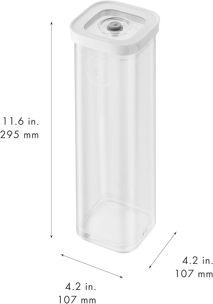 ZWILLING Fresh & Save Cube Boxes, Plastic, Airtight Dry Food Storage Container, Small X-Tall Cube, 4S Container, 1.8-qt