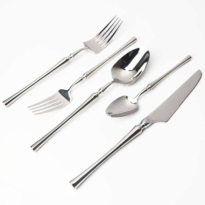 JASHII 18/10 Stainless Steel Silver Flatware/Cutlery/Tableware Set Service for 1 Person, Include Knife/Fork/Spoon, Mirror Polished (Silver)