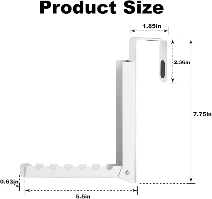 2 Pack Over The Door Hooks Hanger for Clothes, Foldable Over The Door Drying Rack for Laundry, Overdoor Hanger Hook with 6 Groves for Towel, Coat, White