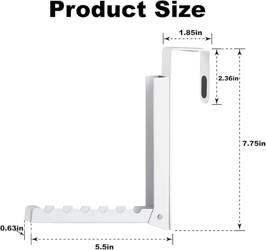 2 Pack Over The Door Hooks Hanger for Clothes, Foldable Over The Door Drying Rack for Laundry, Overdoor Hanger Hook with 6 Groves for Towel, Coat, White