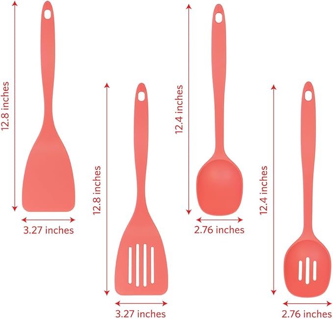 Glad Kitchen Utensils Set, 8pcs - Nonstick Cooking Tools with Utensil Holder - Nylon Spoon, Ladle, Skimmer, Spaghetti Server, and Turner Spatula Set - Dishwasher Safe, Rust