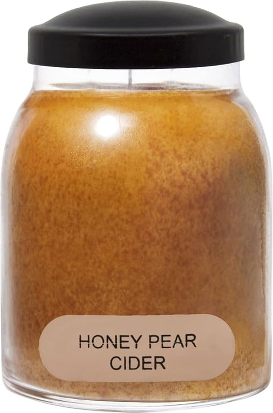 A Cheerful Giver - Honey Pear Cider Baby Scented Glass Jar Candle (6oz) with Lid & True to Life Fragrance Made in USA
