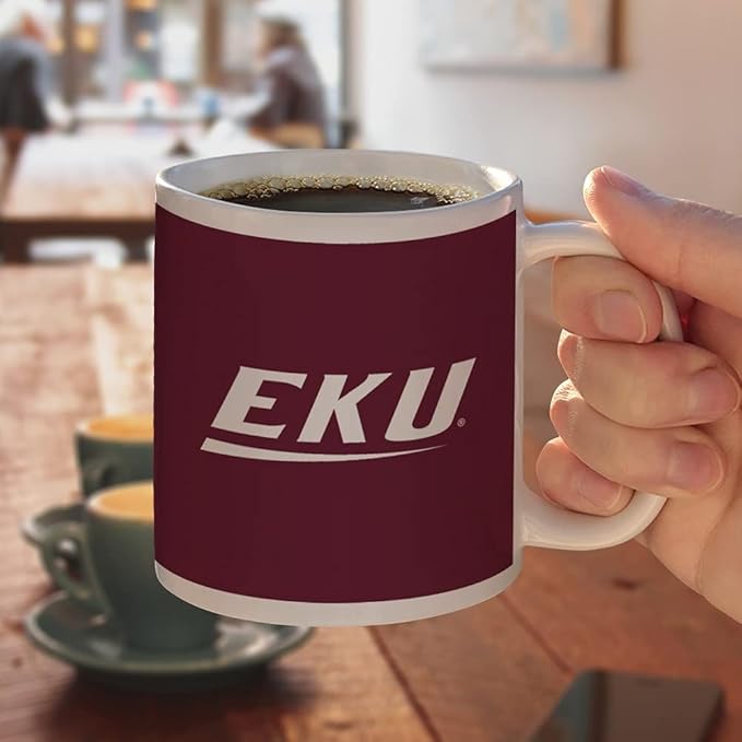 Eastern Kentucky Primary Logo Ceramic Coffee Mug, Novelty Gift Mugs for Coffee, Tea and Hot Drinks, 11oz, White