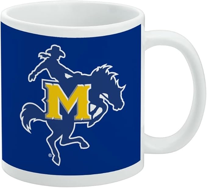 McNeese State University Primary Logo Ceramic Coffee Mug, Novelty Gift Mugs for Coffee, Tea and Hot Drinks, 11oz, White