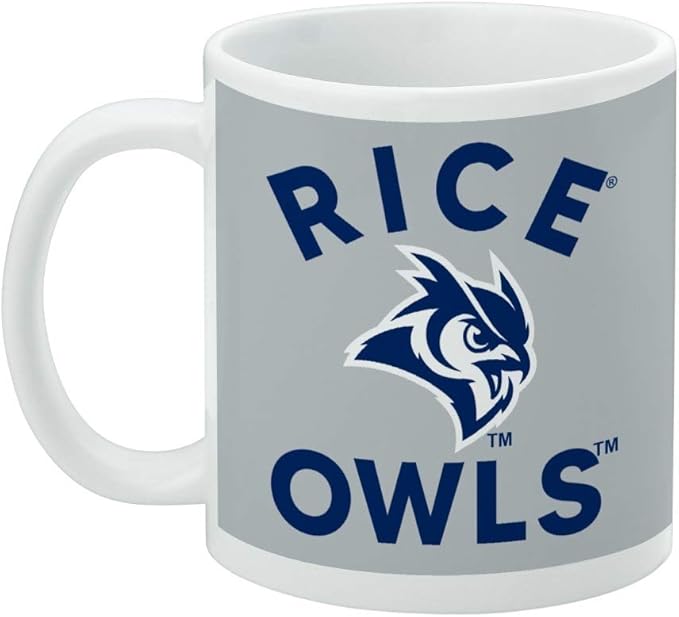 Rice University Ceramic Coffee Mug, Novelty Gift Mugs for Coffee, Tea and Hot Drinks, 11oz, White