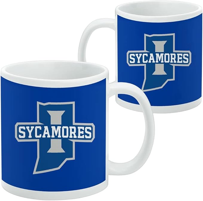 Indiana State University Primary Logo Ceramic Coffee Mug, Novelty Gift Mugs for Coffee, Tea and Hot Drinks, 11oz, White