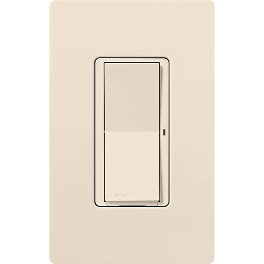 Lutron Claro Smart Light Switch for Caseta Lighting, for LED Lights, Fans, 5 Amp, Single-Pole/3-Way, Neutral Required, DVRF-5NS-LA, Light Almond