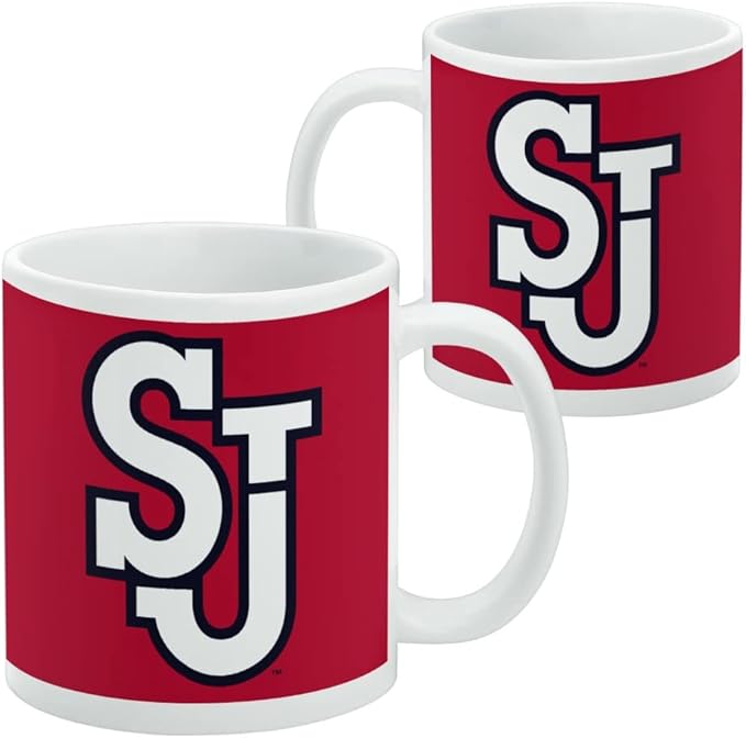 St. John's University Primary Logo Ceramic Coffee Mug, Novelty Gift Mugs for Coffee, Tea and Hot Drinks, 11oz, White