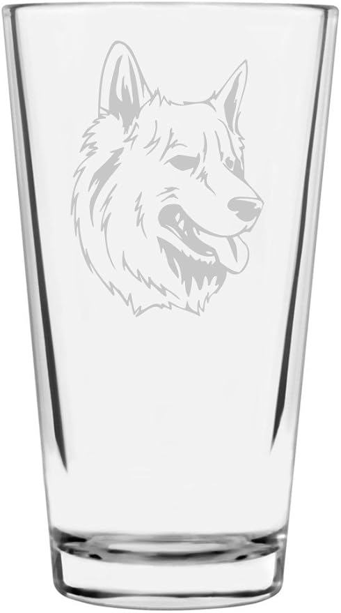 Carolina American Dingo Custom Personalized Dog Themed Etched All Purpose 16oz Pint Glass