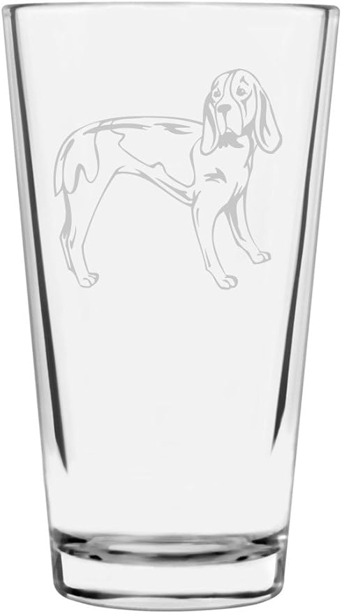 Artois Hound Custom Personalized Dog Themed Etched All Purpose 16oz Pint Glass