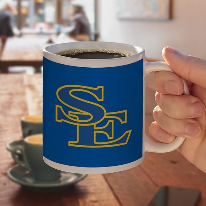 Southeastern Oklahoma State University Primary Logo Ceramic Coffee Mug, Novelty Gift Mugs for Coffee, Tea and Hot Drinks, 11oz, White