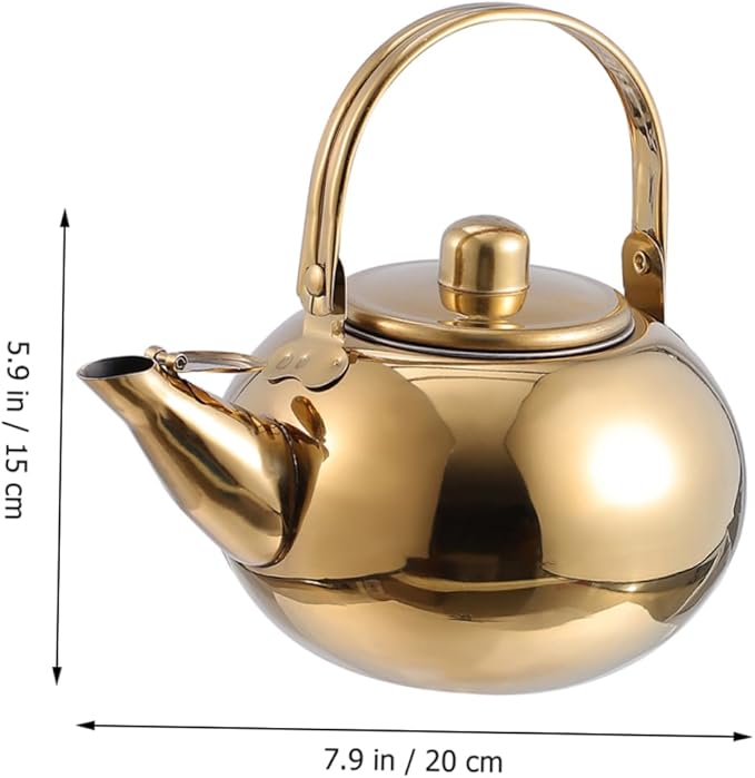 ABOOFAN Stainless Steel Teapot Infuser Portable Kettle for Home Use Capacity Compatible Induction and Gas Stoves Heat Resistant Easy to Clean