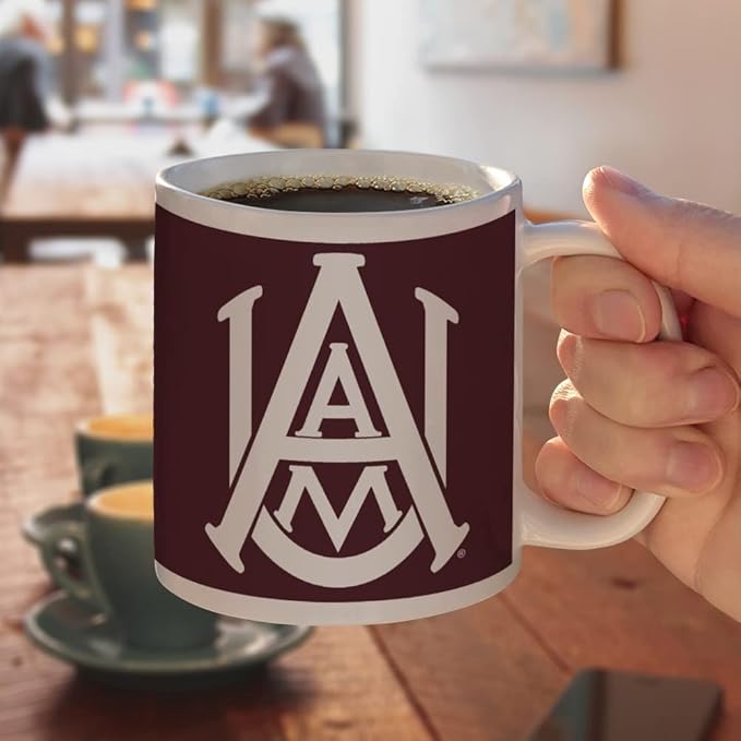 Alabama A&M University Primary Logo Ceramic Coffee Mug, Novelty Gift Mugs for Coffee, Tea and Hot Drinks, 11oz, White