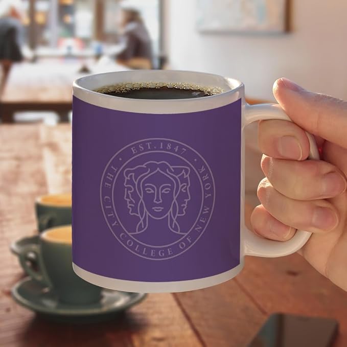 City College of New York Primary Logo Ceramic Coffee Mug, Novelty Gift Mugs for Coffee, Tea and Hot Drinks, 11oz, White