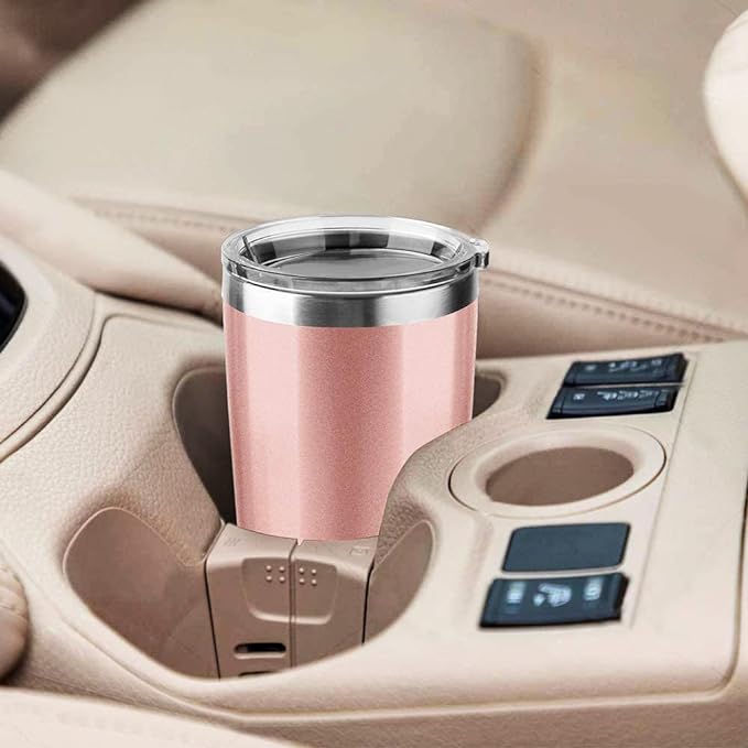 30oz Stainless Steel Travel Mug with Lid, 6 Pack Double Wall Vacuum Insulated Bulk Tumbler with 6 Straws, Powder Coated Coffee Cup Suitable for Vehicle Cup Holders(Black)