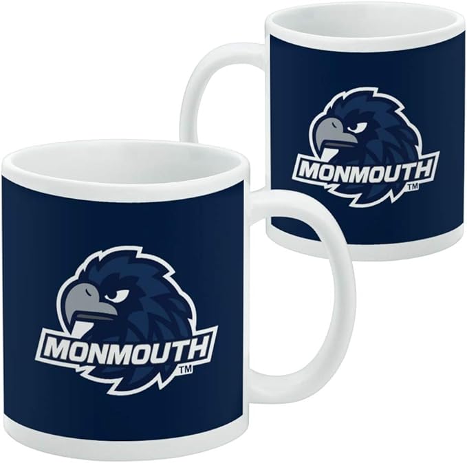 Monmouth University Official Hawks Logo Ceramic Coffee Mug, Novelty Gift Mugs for Coffee, Tea and Hot Drinks, 11oz, White