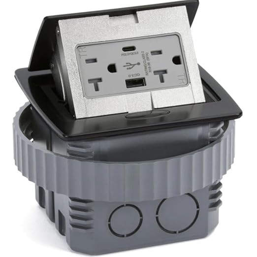 Lew Electric Kitchen Countertop Pop Up Charging USB A/C Ports (Black)