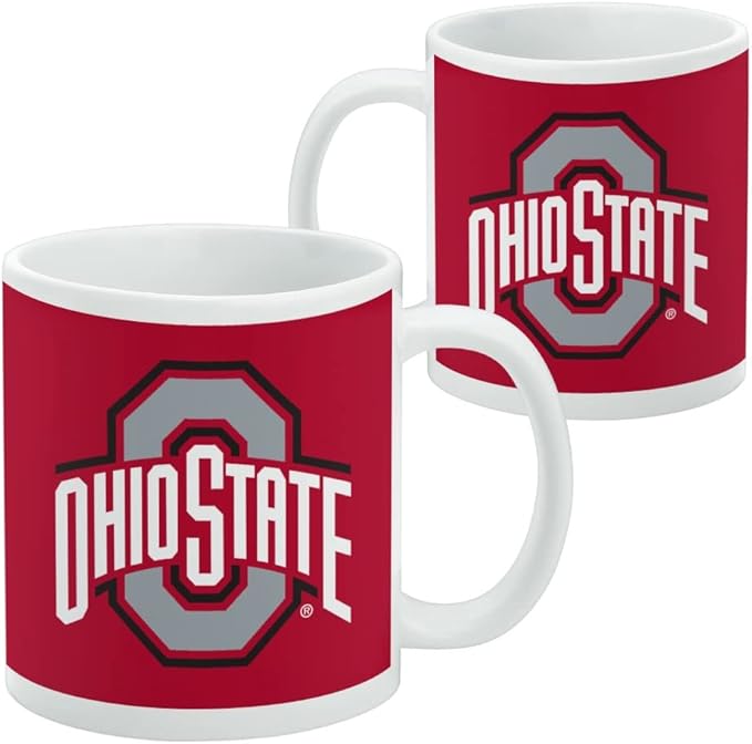 The Ohio State University Primary Logo Ceramic Coffee Mug, Novelty Gift Mugs for Coffee, Tea and Hot Drinks, 11oz, White