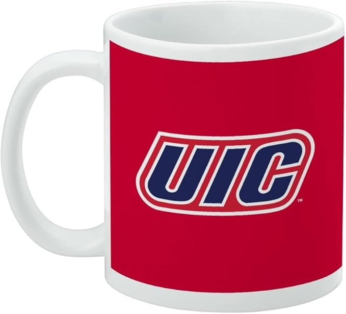 UIC Primary Logo Ceramic Coffee Mug, Novelty Gift Mugs for Coffee, Tea and Hot Drinks, 11oz, White