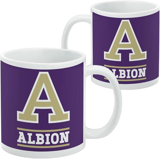 Albion College Primary Logo Ceramic Coffee Mug, Novelty Gift Mugs for Coffee, Tea and Hot Drinks, 11oz, White