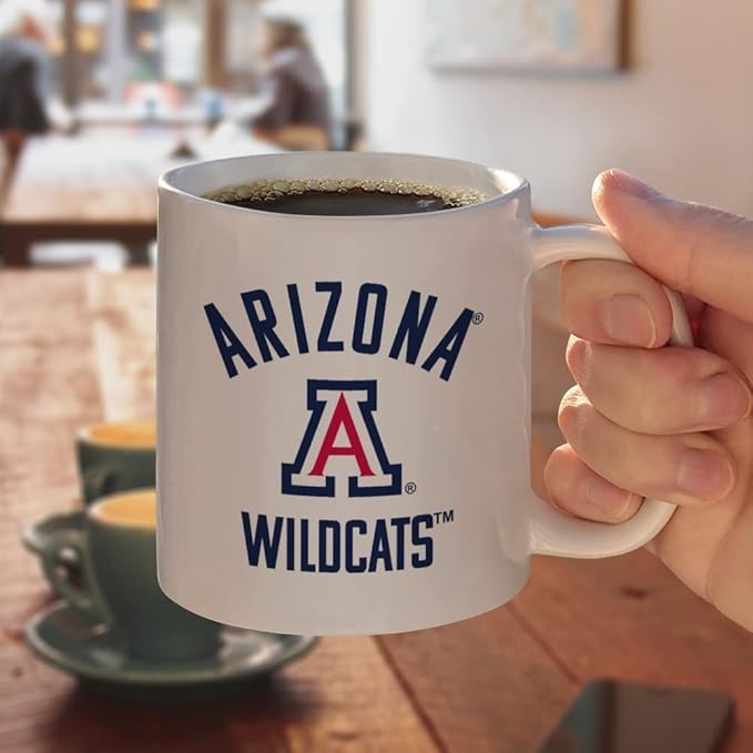 University of Arizona Official Logo Ceramic Coffee Mug, Novelty Gift Mugs for Coffee, Tea and Hot Drinks, 11oz, White
