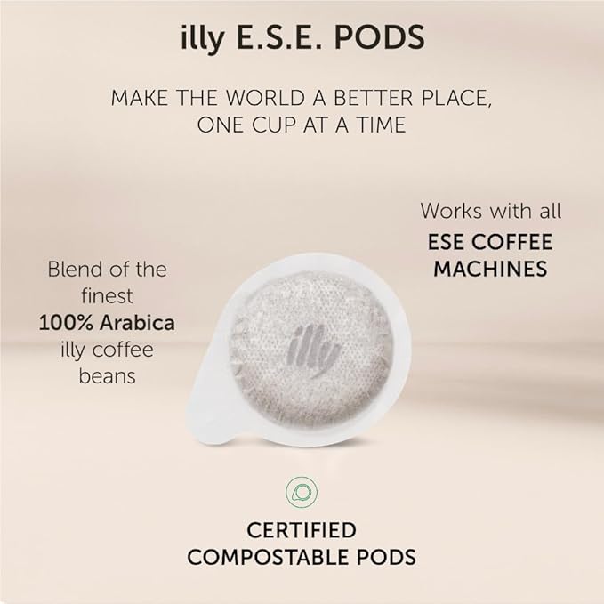 illy Classico E.S.E. Pods , Medium Roast, Classic Roast with Notes of Chocolate & Caramel, 100% Arabica Coffee, All-Natural, No Preservatives, 18 Count (Pack of 12)