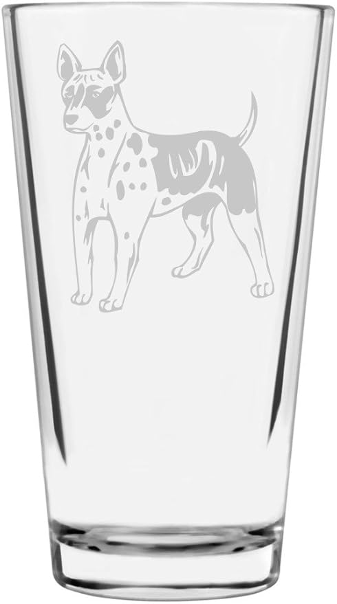 American Hairless Terrier AHT Custom Personalized Dog Themed Etched All Purpose 16oz Pint Glass