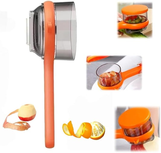 Fruit And Vegetable Peeler With Storage Box, Universal Peeler For Fruits And Vegetables, Non-Slip Handle Design, Double-Sided Multifunctional Peeler For Home Kitchen (1, orange)