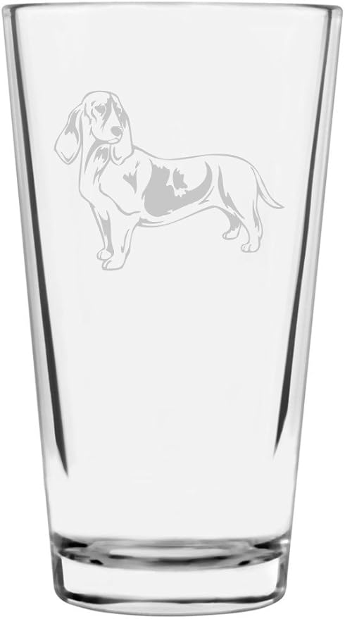 Basset Artesien Normand Custom Personalized Dog Themed Etched All Purpose 16oz Pint Glass