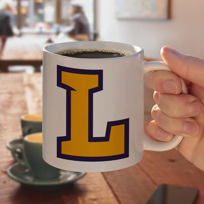 Lipscomb Primary Logo Ceramic Coffee Mug, Novelty Gift Mugs for Coffee, Tea and Hot Drinks, 11oz, White