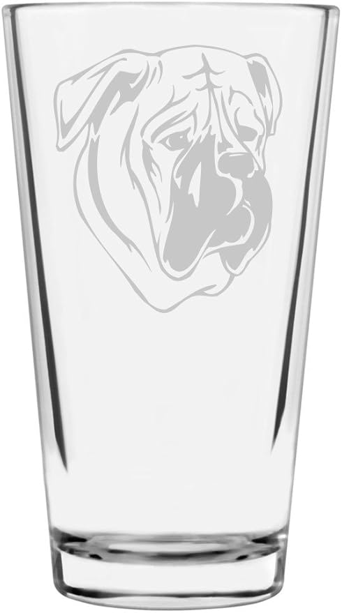 Bullmastiff Custom Personalized Dog Themed Etched All Purpose 16oz Pint Glass