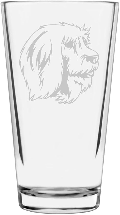 Catalan Sheepdog Custom Personalized Dog Themed Etched All Purpose 16oz Pint Glass