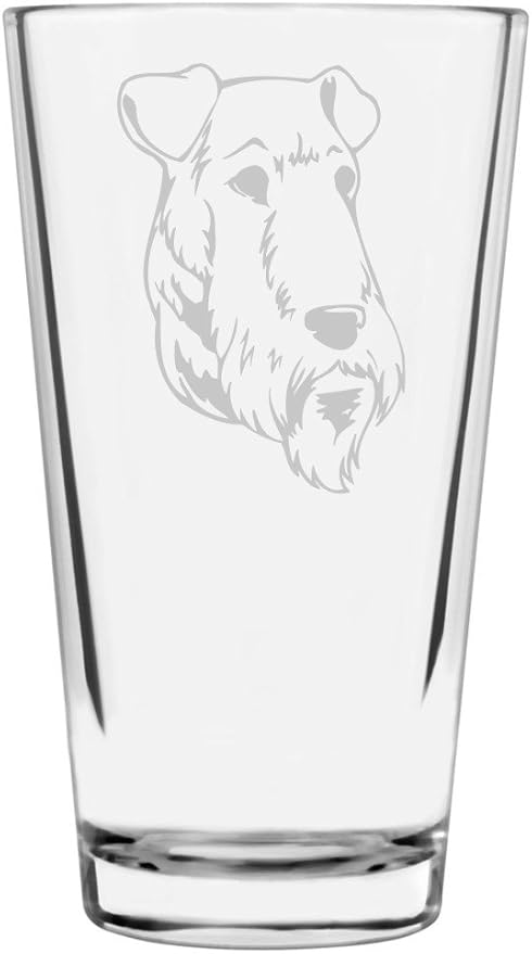 Airedale Terrier Custom Personalized Dog Themed Etched All Purpose 16oz Pint Glass