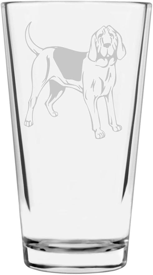 Bloodhound Custom Personalized Dog Themed Etched All Purpose 16oz Pint Glass