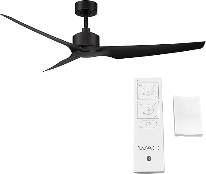 WAC F-056-MB Stella 60" Outdoor Ceiling Fan with Remote Control, Matte Black