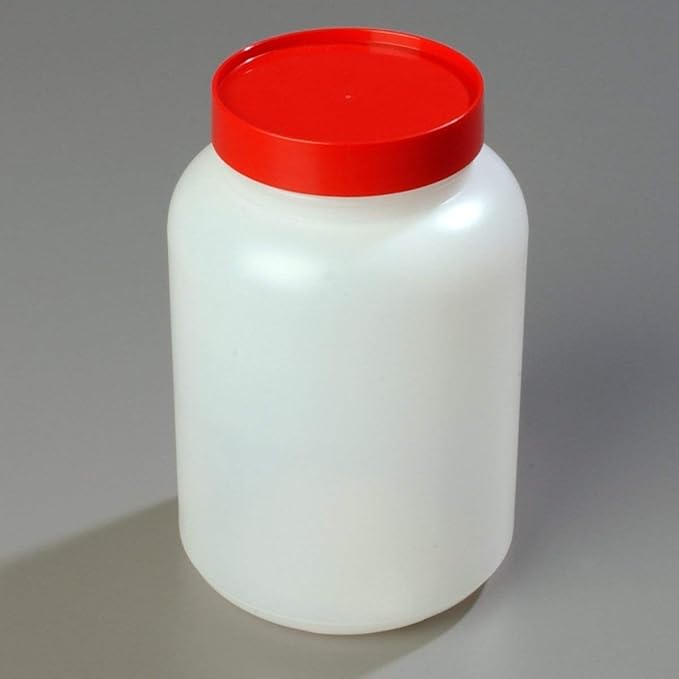 Carlisle FoodService Products Stor N' Pour Half Gallon Containers with Assorted Lids for Bar, Kitchen, And Restaurant, Plastic, 0.5 Gallon, Assorted Colors, (Pack of 6)