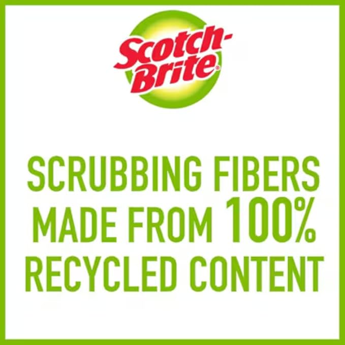 Scotch-Brite Non-Scratch Scouring Pads – Plastic Dish Scrubbers for Kitchen Cleaning, Safe on Non-Stick Cookware & Surfaces, Easy-Rinse Reusable Scrub Pads for Dishes and Pots, 12 Scrubbing Pads Pack