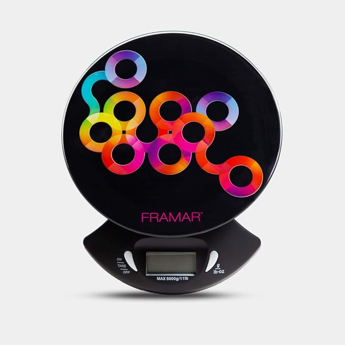 FRAMAR Hair Color Scale for Hair Salon - Digital Scale for Hair Color, for Kitchen, Food, Stylist, Easy to Clean, Accurate - Elegant Black
