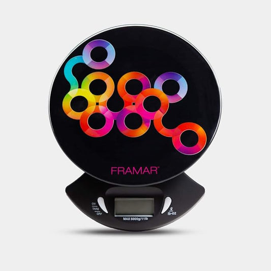 FRAMAR Hair Color Scale for Hair Salon - Digital Scale for Hair Color, for Kitchen, Food, Stylist, Easy to Clean, Accurate - Elegant Black