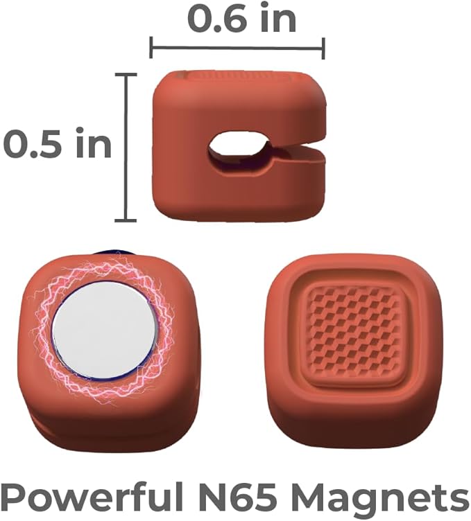 BLACK+DECKER 4 Pack Magnetic Cable Clips w/Metal Plate, Adhesive Wire Holder Keeper Cord Organizer for Desk, Home Office Phone Car Wall Desktop Nightstand (Coral Rose)