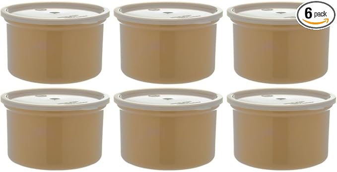 Carlisle FoodService Products Classic Round Storage Container Crock with Lid for Kitchen, Restaurants, Home, Plastic, 1.5 Quarts, Beige, (Pack of 6)