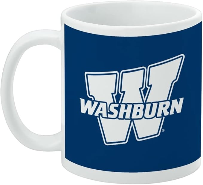 Washburn University Primary Logo Ceramic Coffee Mug, Novelty Gift Mugs for Coffee, Tea and Hot Drinks, 11oz, White