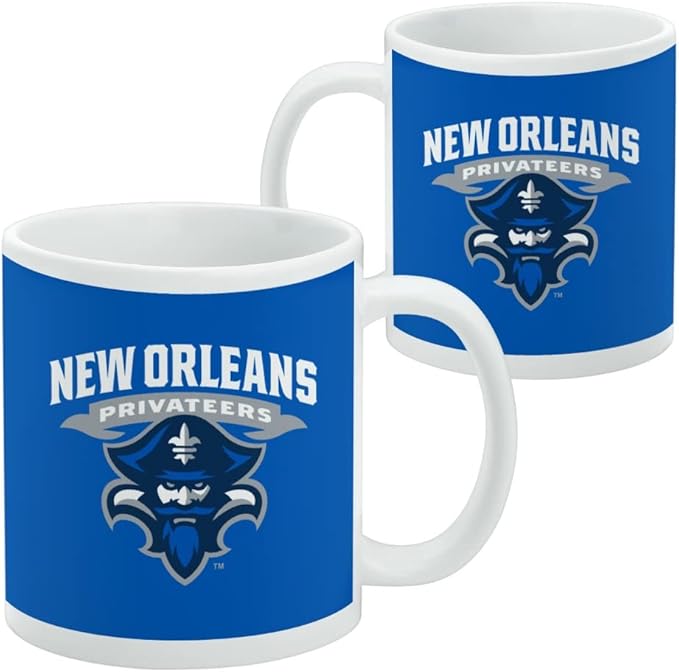 The University of New Orleans Primary Logo Ceramic Coffee Mug, Novelty Gift Mugs for Coffee, Tea and Hot Drinks, 11oz, White