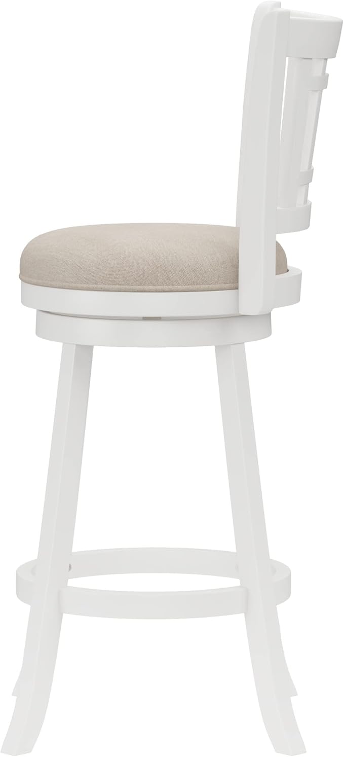 Hillsdale Fairfox 30.5" Wood Swivel Bar Height Stool, White